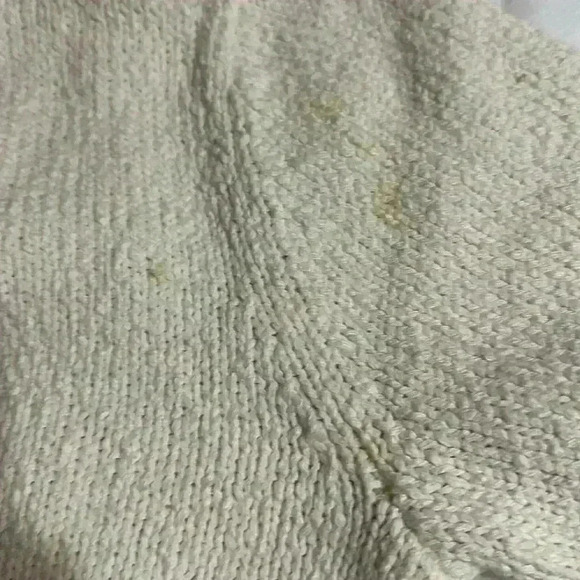 VTG Women SM Cream Knit Sweater Hand Embroidered Yarn and Button Tree Design - Picture 8 of 12